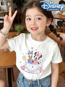 Disney Bow-Castle T-Shirts Featuring Minnie And Daisy-Perfect Summer "Bestie" Outfits Suitable For Both Boys And Girls. Ideal For Holiday Gatherings, Dining Out, Outdoor Activities, And Travel, These Tees Also Make Wonderful Gifts For Children Visiting Disneyland. - 白色 - 查看 2