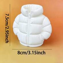 Tubo de almacenamiento para coche con forma de chaqueta acolchada, soporte práctico para bolígrafos para la consola central, compacto y útil, accesorio decorativo para el interior del coche - Adorno de tubo de almacenamiento para chaqueta de plumas - Ver 8
