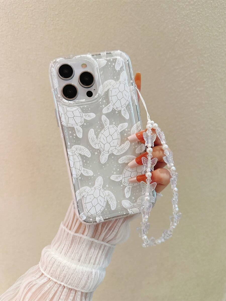Ốp điện thoại TPU trong suốt họa tiết rùa, chống sốc, có túi khí và dây đeo hình bướm, tương thích với Apple 17, 16, 11, 12, 13, 14, 15, XR, ProMax và Galaxy S24, S24+, S24 Ultra, S23, S23+, S23 Ultra, S22 Ultra, S22+, S21, S21+, S21 FE, S20 Lite, S20+, S20 Ultra, S20 FE, S10 - Nhiều màu - Xem 1