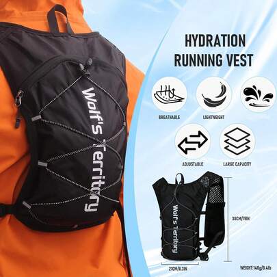 Áo vest chạy bộ cho nam nữ, nhẹ, có chức năng đựng nước, dùng cho chạy marathon, chạy địa hình, đạp xe, leo núi. Ba lô đựng nước cho nam, trọng lượng nhẹ 150g, thích hợp cho chạy địa hình, leo núi và marathon.