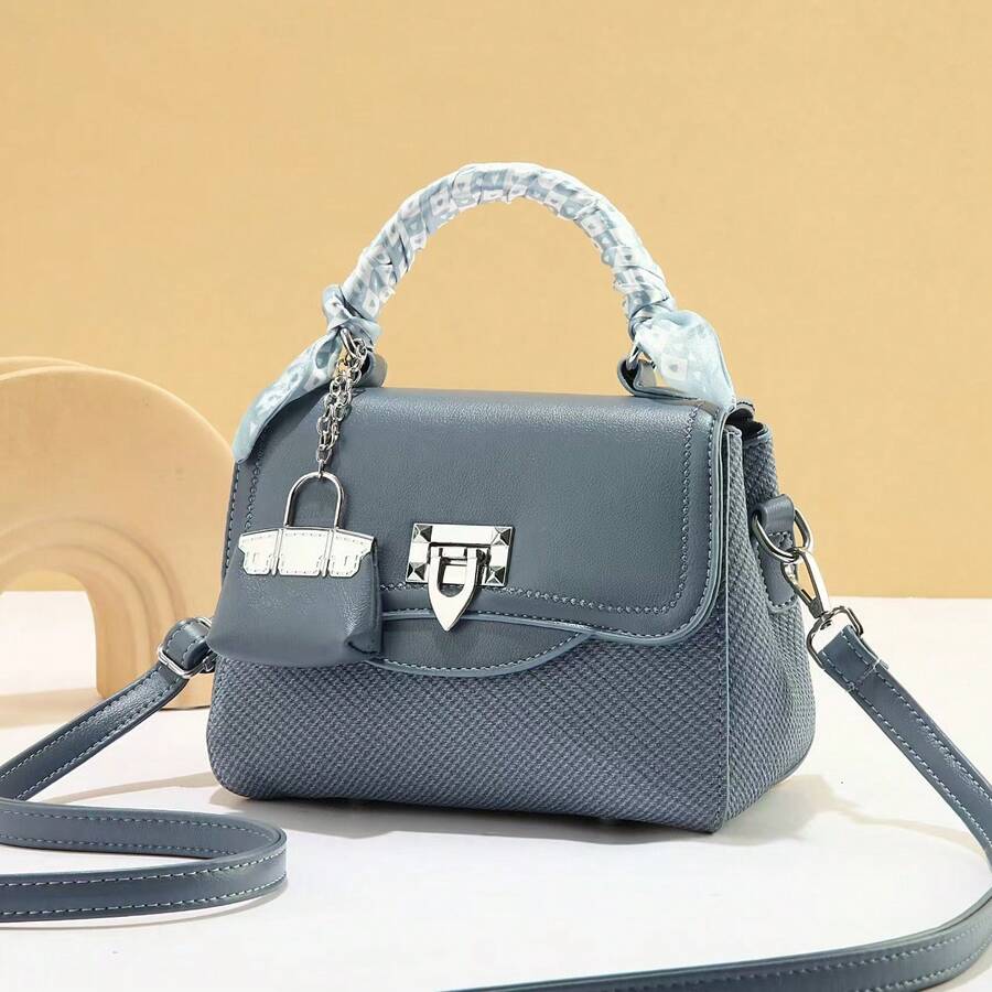 Accesorios de bolso de moda, bolsa de lona pequeña de alta calidad, bolso de hombro de moda, bolso cruzado - Azul - Ver 1