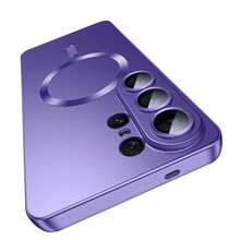 适用于三星 Galaxy S26 S26Plus S26Utra S25 S25Utra S25Plus S25FE A17 A37 A57 的超薄柔软 TPU 镜头保护壳，防震磁吸设计 - 紫色 - 查看 1