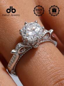 1枚优雅S925纯银复古宫廷风格花苞戒指，奢华复古宫廷戒指，锆石订婚/承诺戒指，日常/订婚/结婚佩戴，情人节礼物，附赠礼盒 - 凡爾賽之蕾 - 查看 8