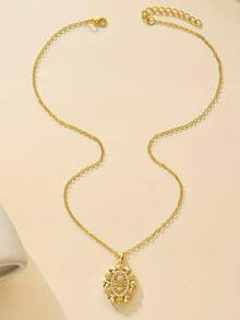 1 chiếc mặt dây chuyền hình oval sang trọng, tôn giáo, khắc họa chân dung Đức Mẹ Đồng Trinh, men đỏ rỗng, viền hoa hồng đỏ và khảm đá Zirconia siêu nhỏ, hình trái tim thanh lịch dành cho nữ. - vòng cổ - Xem 6