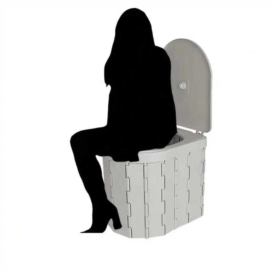 1pc Lightweight Outdoor Foldable Toilet, No Installation Required, Easy Storage, Suitable For Camping, Hiking, Driving, Solving Outdoor Restroom Issues, Essential Emergency Sanitary Item For Outdoor Adventure And Travel, Unisex - Multicolor - View 1