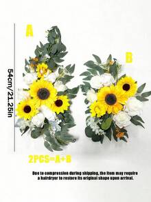 Wedding Arch Backdrop Stand - Wedding Arch Flowers, Artificial Burgundy Wedding Flowers, Wedding Welcome Sign Decor, And Wedding Reception Arch Flowers (Gold Wedding Balloon Arch Backdrop Stand, Square Arch Frame, Suitable For Birthday Party, Bridal Shower And Ceremony Decoration; Available In Burgundy, Light Pink And Gold) - Artificial Sunflower Archway - View 4