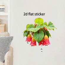 1pc Healing Floral Cluster Wall Sticker, Instantly Infuses Space With Romantic And Fresh Ambiance. Made Of PVC Material, Moderate Adhesiveness And No Residue, Suitable For Living Room, Sofa, Bedroom Background Wall - مقاس واحد - مشاهدة 6