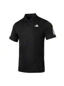 Adidas男裝上衣2026夏季新款網球運動休閒透氣短袖POLO衫翻領T卹IS2294 - 黑色 - 查看 4