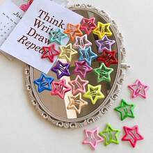 50/100pcs Y2K Star Hair Clips - Hollow Cute Metal Non-Slip Star Bangs Clips, Pastel & Neon Color Pointed Design, Suitable For Women Daily Hairstyles, Ponytail, Bun, Chignon - Color Mixing - View 10