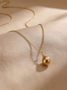 1 chiếc dây chuyền nữ bằng thép không gỉ, mặt dây chuyền hình giọt nước, kiểu dáng tối giản dài, chi tiết giọt nước 3D, sang trọng và thanh lịch, phù hợp cho trang phục đi làm hàng ngày/hẹn hò, quà tặng ngày Valentine/sinh nhật. - vòng cổ - Xem 6