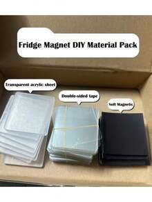 15/30pcs [5/10sets] Transparent Acrylic Fridge Magnet DIY Kit, Includes Magnetic Photo Frame Fridge Magnets, Handmade Photo Fridge Magnets And Other Materials, Can Create Personalized Meaningful Photo Fridge Magnets - A - View 4