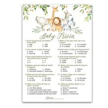 25/50 件套 非洲动物主题迎婴派对游戏 - 婴儿知识问答游戏，乡村丛林主题，“欢迎来到野外”迎婴派对，中性趣味婴儿知识游戏，情侣派对活动 - 彩色 - 查看 2