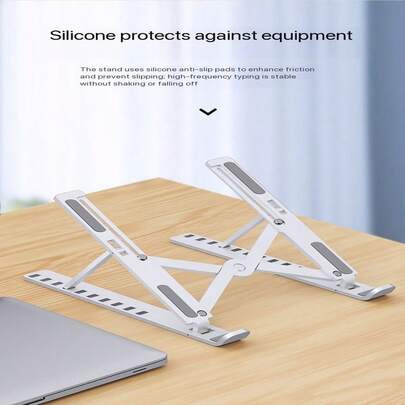 New High-Quality ABS Laptop Stand, Metal Support, Stable No Shaking, 7-Level Adjustable Portable Foldable 3-Fan Cooling Stand