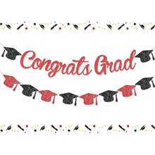 1Set Congrats Grad Banner,Graduation Cap Garland Bunting Banner,Graduation Party Hanging Banner,For Graduation Ceremony, Grad Party Backdrop,Home & Classroom Wall Decor,2026 Graduation Congratulations Graduation Party Decoration,Graduation Gift - Graduation Flag - View 18