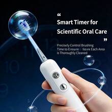 HYUNDAI S15 Electric Toothbrush With 3 Brush Heads, Adult Couples Gift, Smart Deep Cleaning Gum Care Toothbrush, Portable - Multicolor - View 5