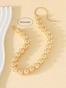 Sophisticated Atmospheric Minimalist Beaded Necklace For Women Girls Daily Wear Party Gift  Elegant Jewelry Accessories MXBH - Yellow Gold - View 3