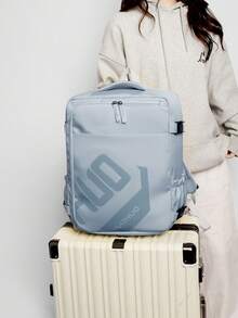  Minimalist Light Blue Large Capacity Backpack - A - View 9