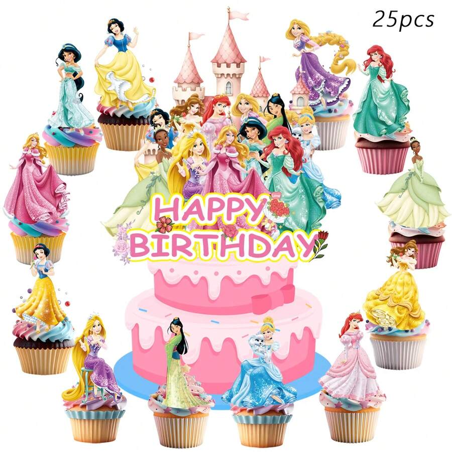Princess Cake Decorations, Princess Cupcake Decorations, Princess Theme Birthday Party Decorations, Princess Theme Party Supplies, Princess Birthday Decorations - View 1