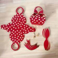 Bộ 5 hộp quà in nổi họa tiết chấm bi, hộp quà cưới kiểu Châu Âu, hộp quà kẹo chấm bi cầm tay sáng tạo theo phong cách . - Xem 12