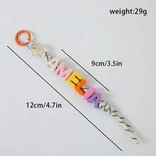 A Handcrafted, Personalized Flower Keychain With Customizable Colored Acrylic Letter Beads. A Perfect Mother's Day Gift Or Back-To-School Gift. - Letter Keychain - View 7