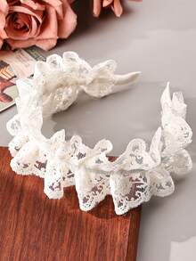 1 chiếc băng đô ren trắng, phụ kiện tóc thanh lịch, đa năng, kiểu công chúa ngọt ngào, quà tặng sinh nhật hoàn hảo, phụ kiện du lịch, băng đô cài tóc. - trắng - Xem 6
