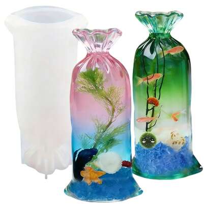 1pc Resin Mold, Resin Casting Silicone Mold, Pouch Shaped Epoxy Resin Mold, 3D Large Epoxy Resin Casting Mold, Suitable For DIY Crafts, Floral Specimen Preservation