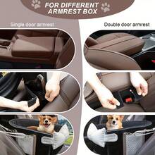 Cojín para asiento de coche para mascotas - Transportín portátil para mascotas, acolchado suave, se ajusta a los asientos delanteros y traseros - Esencial para viajes con perros y gatos - Base de tela de fácil limpieza - Negro - Ver 3