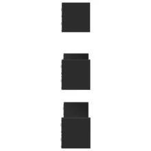 Étagère murale, 3 pièces, noire, matériau à base de bois - 1PC - Voir 5