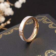 Stylish And Elegant Stainless Steel Ring, Women's Stainless Steel Jewelry, Suitable For Daily Wear, Parties And Gift-Giving, Fade-Resistant Jewelry - 彩色 - 查看 5