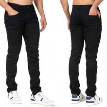 Set Of 3 Men's Dark Black Lycra Basic Casual Premium Jeans Direct From The Factory With Elastane - 深灰色 - 查看 5