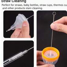 5/10/20pcs Flexible Stainless Steel Straw Cleaning Brush, Soft Bristle Design, Suitable For Cleaning Glass Tubes And Bottles, With Long Handle, Reusable - Multicolor - View 9