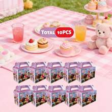 Roblox 10个装主题礼品纸盒，礼品包装手提袋，星球图案，红白配色，耐用材质，适合生日、节日礼物 - Roblo girl 紙盒 - 查看 9