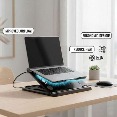 Giá đỡ laptop và máy tính bảng điều chỉnh 360° tiện dụng - Giá đỡ chống trượt có thể gập lại, tản nhiệt tốt, phù hợp cho máy tính bảng/laptop/điện thoại - Phiên bản xuyên biên giới