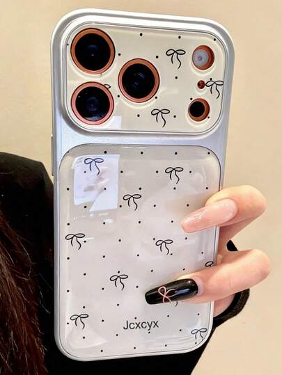 Simple Cute Bowknot Polka Dot Phone Case Compatible With IPhone 17Pro Max 17Pro 17 16Pro Max 16Pro 16 15Pro Max 15Pro 14Pro 14Pro Max 15 14 Stylish Lens Protection Shockproof Case