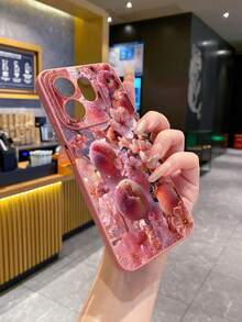 Flower 1pc Peach Flower Shockproof Phone Case Compatible With Apple, /Galaxy, - Pink - View 8