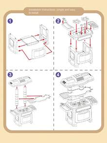 3-6歲兒童家用廚房玩具，適合女孩和男孩，仿真食物與配件，廚房玩具套組，包含鍋具與烹飪玩具，廚房遊戲，兒童廚房，兒童烹飪玩具，包含鍋子、碗和煎鍋（隨機顏色） - 彩色 - 查看 7