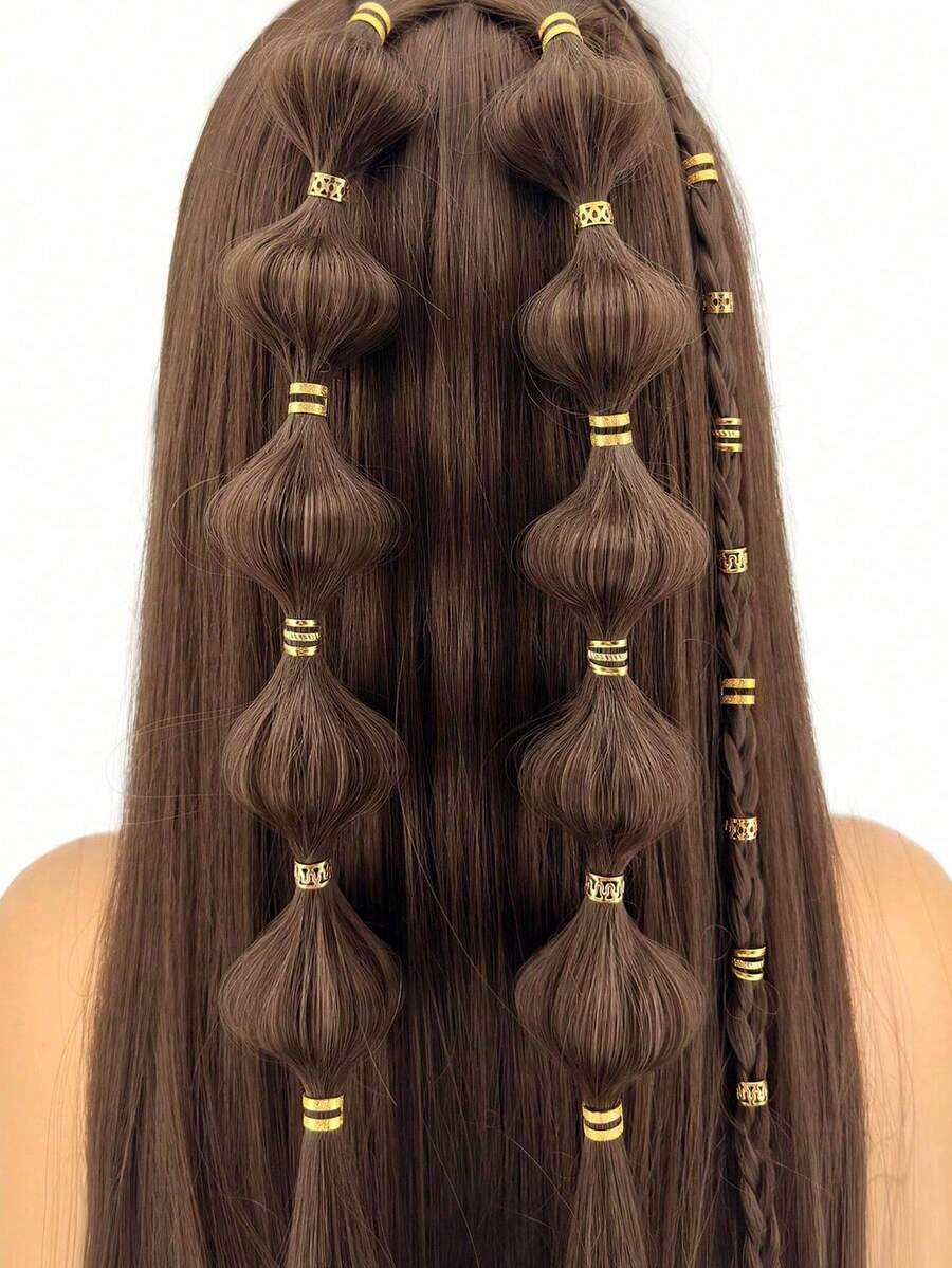 40pcs Adjustable Metal Hair Clips, Alloy Hair Accessories, Unisex Summer Braided Hair Decorations, Women Hair Clips, School Supplies,Holiday,Travel - Gold - View 1