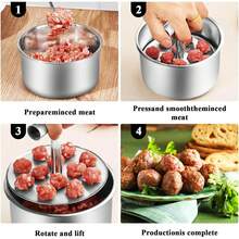 Stainless Steel Meatball Machine, 12/6 Ball Manual Pressing Type Meatball Machine, Portable Meatball Making Tool, Simple Stainless Steel Meatball Making Mold, Kitchen Household Cooking Tool - Multicolor - View 6