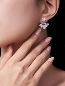 Bông tai Moissanite bạc 925, không gây dị ứng, thiết kế tối giản sang trọng, chống oxy hóa, đa năng, quà tặng cho Ngày Valentine, Ngày của Mẹ, đám cưới, lễ đính hôn, sinh nhật, kèm hộp quà và giấy chứng nhận. - Bạc - Xem 4