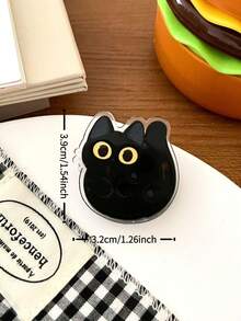8pcs Cute Cartoon Black Cat Shaped Clips, Acrylic Material Cat Theme Clips Suitable For Notes, Exams, Office Documents, Books, Kitchen Organization - Multicolor - View 6