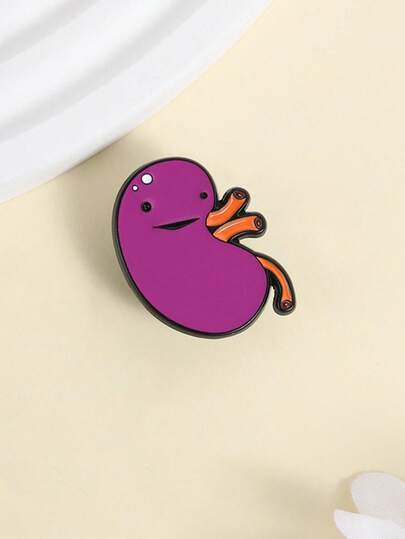 1枚器官形状珐琅徽章 卡通医学解剖器官金属胸针 夹克翻领徽章 珠宝礼物 送给医生护士