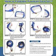 4-In-1 Portable Detachable Football Training Goal Net - Multi-Functional Shooting Target Practice Net (Single/Dual Ball Mode), Durable Blue Net Cloth, Indoor/Outdoor Dual Use, Compact Design, Comes With Small Storage Bag - Blue - View 5