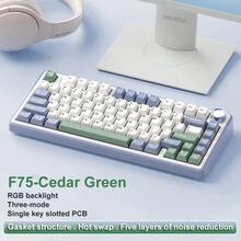 AULA F75 Wireless Mechanical Keyboard Bluetooth 2.4G RGB Customized 75% Layout PBT Keycaps RGB Backlight Wired Gaming Keyboard Rechargeable 4000mAh Metal OEM Profile Gasket Structure Personal Comp - 查看 15