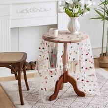 Pastoral Style Embroidered Floral Lace Tablecloth, Decorative For Bedroom, Dining Room, Dining Table - Floral Lace Tablecloth - View 3