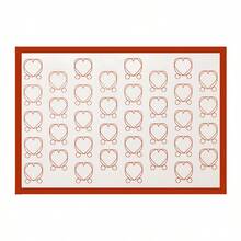 1pc Heart-Shaped Silicone Baking Mat, Thick Material, Reusable Non-Stick Baking Tray Liner, Heat-Resistant, Oil-Proof, Oven-, 16.5" X 11.6", Suitable For Cookies, Macarons, Cakes, Breads, Home Baking Tool, Non-Slip, Easy To Clean - Multicolor - View 16