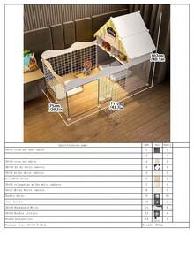 室内宠物狗围栏屋，带厕所区域的狗床，适合泰迪等小型犬 - 彩色 - 查看 22