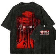 Resident Evil24 Washed Unisex T-Shirt - 黑色 - 查看 5