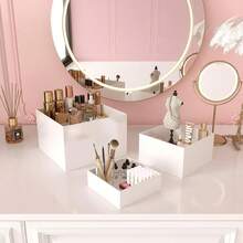 Senmeo 6 cái kệ nâng buffet tự phục vụ đế rỗng acrylic - Kệ trưng bày thực phẩm acrylic | Quà tặng tổ chức tiệc/trang sức/tráng miệng Giáng sinh - hình vuông màu trắng - Xem 7