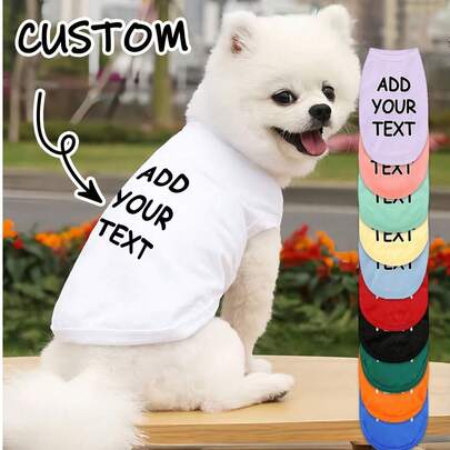 [Thiết kế theo yêu cầu] Quần áo cho thú cưng, Áo vest cho mèo và chó, Thoải mái, Thoáng khí, Dễ thương, In chuyển nhiệt, Vui lòng ghi rõ chữ và số khi đặt hàng! (Kích thước nhỏ hơn so với bình thường, nên đặt lớn hơn một cỡ)