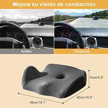 Cojín de Espalda y de Silla Kit de Cojines de Espuma de Memoria Elástico para Asiento Respaldo Almohada Ergonómica para Oficina Coche Camión Masaje Aliviar Dolor de Espalda Tailbone Ciática - Gris - Ver 3